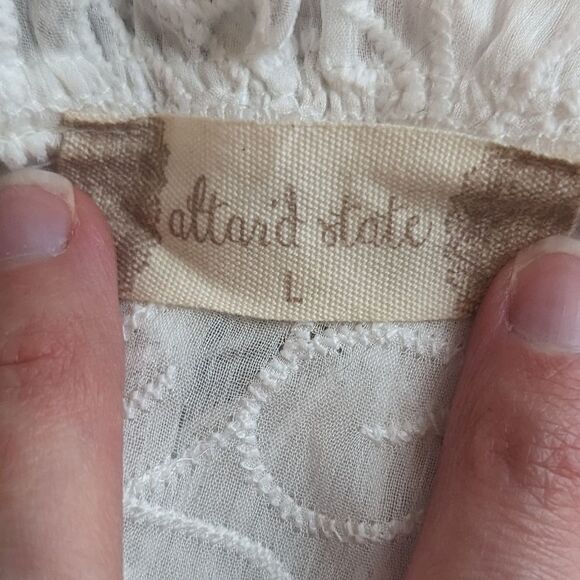 Altar'd State Marleigh White Eyelet Top Size Large - Picture 7 of 7